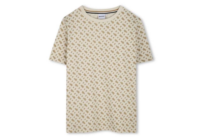 Boss Kidswear Print-Shirt BOSS Kidswear T-Shirt sandfarben mit braunem Allover Logoprint von Boss Kidswear