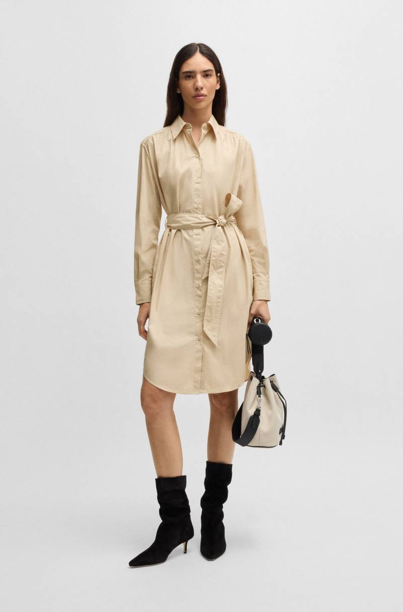 BOSS ORANGE Blusenkleid "Delegant Premium Damenmode" Eingrifftaschen mit Taillengürtel von Boss Orange