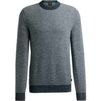 BOSS ORANGE Leichter Pullover mit O-Neck in Bicolor-Optik von Boss Orange