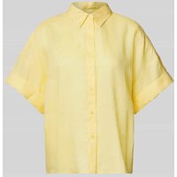 BOSS Orange Bluse aus Ramie mit überschnittenen Schultern Model 'Bisenas' in Gelb, Größe 40 von Boss Orange
