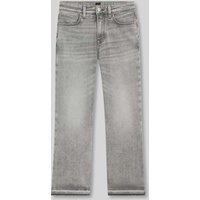 BOSS Orange Cropped Schlaghose aus Baumwoll-Mix Modell 'SOFT KICK FLARE' in Mittelgrau, Größe 31 von Boss Orange