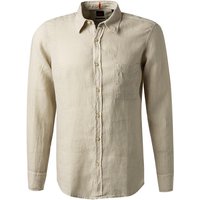 BOSS Orange Herren Hemd beige Leinen von Boss Orange