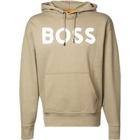 BOSS Orange Herren Hoodie grün Baumwolle Logo und Motiv von Boss Orange