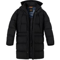 BOSS Orange Herren Parka schwarz Mikrofaser unifarben von Boss Orange
