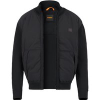 BOSS Orange Herren Strickblouson Schwarz unifarben von Boss Orange
