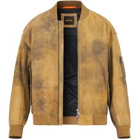 BOSS Orange Herren Lederblouson beige Schafleder unifarben von Boss Orange