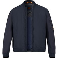 BOSS Orange Herren Blouson blau Mikrofaser unifarben von Boss Orange