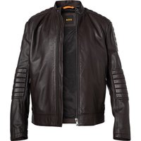 BOSS Orange Herren Lederjacke braun unifarben von Boss Orange