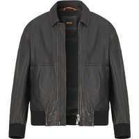 BOSS Orange Herren Lederjacke braun unifarben von Boss Orange