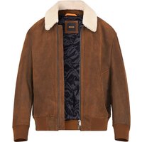 BOSS Orange Herren Lederjacke braun von Boss Orange