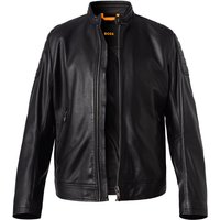 BOSS Orange Herren Lederjacke schwarz unifarben von Boss Orange