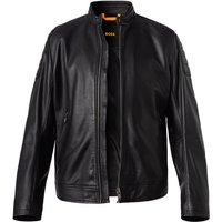 BOSS Orange Herren Bikerjacke schwarz Lammleder unifarben von Boss Orange