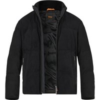 BOSS Orange Herren Lederjacke schwarz Veloursleder unifarben von Boss Orange