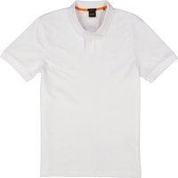 BOSS Orange Herren Polo-Shirt weiß Baumwoll-Piqué von Boss Orange