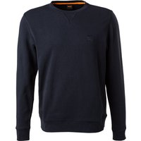 BOSS Orange Herren Sweatshirt blau Baumwolle unifarben von Boss Orange