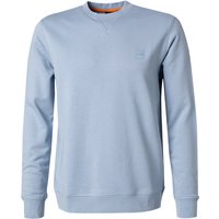 BOSS Orange Herren Sweatshirt blau Baumwolle unifarben von Boss Orange