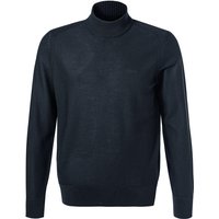 BOSS Orange Herren Stehkragenpullover blau Schurwolle unifarben von Boss Orange
