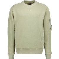 BOSS Orange Herren Sweatshirt grün Baumwolle unifarben von Boss Orange