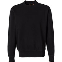 BOSS Orange Herren Sweatshirt schwarz Baumwolle unifarben von Boss Orange