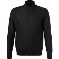 BOSS Orange Herren Stehkragenpullover schwarz Schurwolle unifarben von Boss Orange