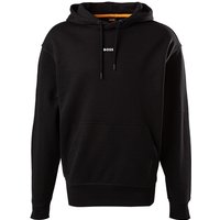 BOSS Orange Herren Hoodie schwarz Baumwolle unifarben von Boss Orange