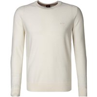 BOSS Orange Herren Pullover weiß Schurwolle unifarben von Boss Orange