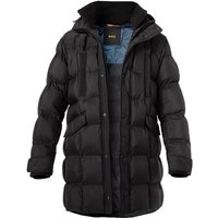 BOSS Orange Herren Steppparka schwarz Mikrofaser unifarben von Boss Orange