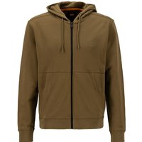 BOSS Orange Herren Sweatjacke grün Baumwolle unifarben von Boss Orange