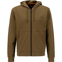BOSS Orange Herren Sweatjacke grün Baumwolle unifarben von Boss Orange