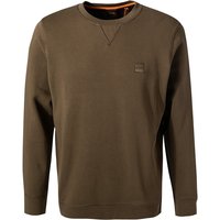 BOSS Orange Herren Sweatshirt grün Baumwolle unifarben von Boss Orange