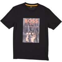 BOSS Orange Herren T-Shirt schwarz Baumwolle von Boss Orange