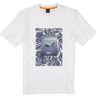 BOSS Orange Herren T-Shirt weiß Baumwolle von Boss Orange