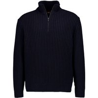 BOSS Orange Herren Troyer blau Schurwolle unifarben von Boss Orange