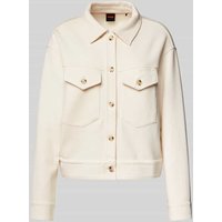 BOSS Orange Jacke aus Lyocell-Mix mit Brusttaschen Modell 'Elara' in Offwhite, Größe XL von Boss Orange