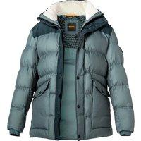 BOSS Orange Herren Parka blau Mikrofaser unifarben von Boss Orange