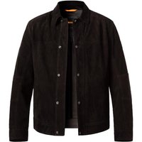 BOSS Orange Herren Lederjacke schwarz Ziegenvelours unifarben von Boss Orange