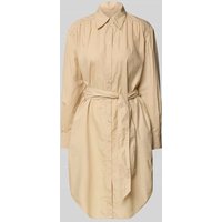 BOSS Orange Knielanges Kleid mit Bindegürtel Modell 'Delegant' in Sand, Größe 44 von Boss Orange