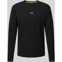 BOSS Orange Longsleeve mit Label-Print Modell 'Chark' in Black, Größe M von Boss Orange