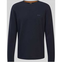BOSS Orange Regular Fit Langarmshirt mit Label-Stitching Modell 'TEMPESTO' in Dunkelblau, Größe XXL von Boss Orange