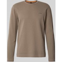 BOSS Orange Longsleeve mit Label-Stitching Modell 'Tempesto' in Hellbraun, Größe XXL von Boss Orange