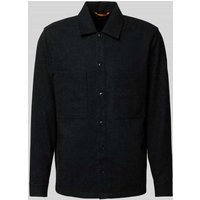 BOSS Orange Loose Fit Freizeithemd mit Woll-Anteil Modell 'LOCKY' in Black, Größe XXL von Boss Orange