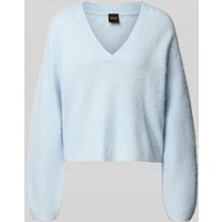 BOSS Orange Oversized Pullover mit Woll-Anteil Modell 'FITI' in Hellblau, Größe M von Boss Orange
