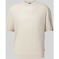 BOSS Orange Oversized T-Shirt aus Leinen-Mix Modell 'Ajordino' in Sand, Größe M von Boss Orange
