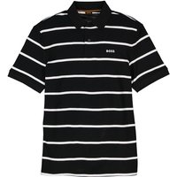 BOSS Orange Herren Polo-Shirt schwarz Baumwoll-Piqué gestreift von Boss Orange