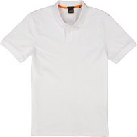 BOSS Orange Herren Polo-Shirt weiß Baumwoll-Piqué Slim Fit von Boss Orange