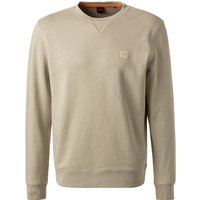 BOSS Orange Herren Sweatshirt beige Baumwolle unifarben von Boss Orange