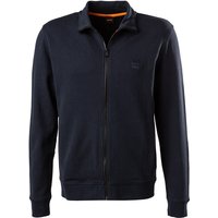 BOSS Orange Herren Sweatjacke blau Baumwolle unifarben von Boss Orange