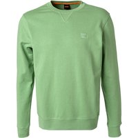 BOSS Orange Herren Sweatshirt grün Baumwolle unifarben von Boss Orange