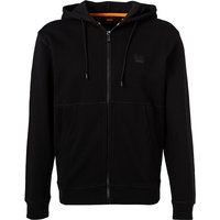 BOSS Orange Herren Sweatjacke schwarz Baumwolle unifarben von Boss Orange