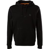 BOSS Orange Herren Hoodie schwarz Baumwolle unifarben von Boss Orange